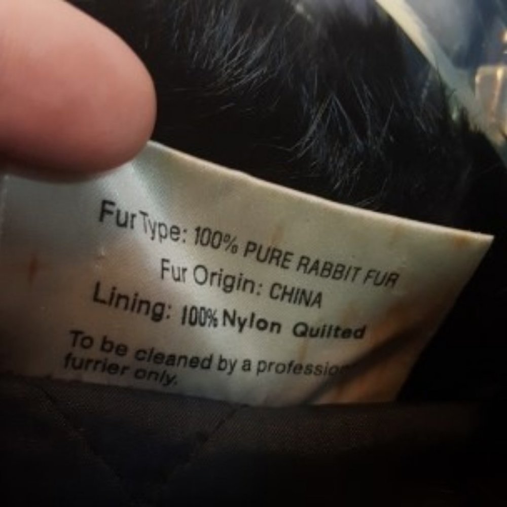 100% Authentic Rabbit Fur Coat - Picture 4 of 8